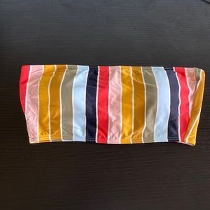 striped bandeau swimsuit top